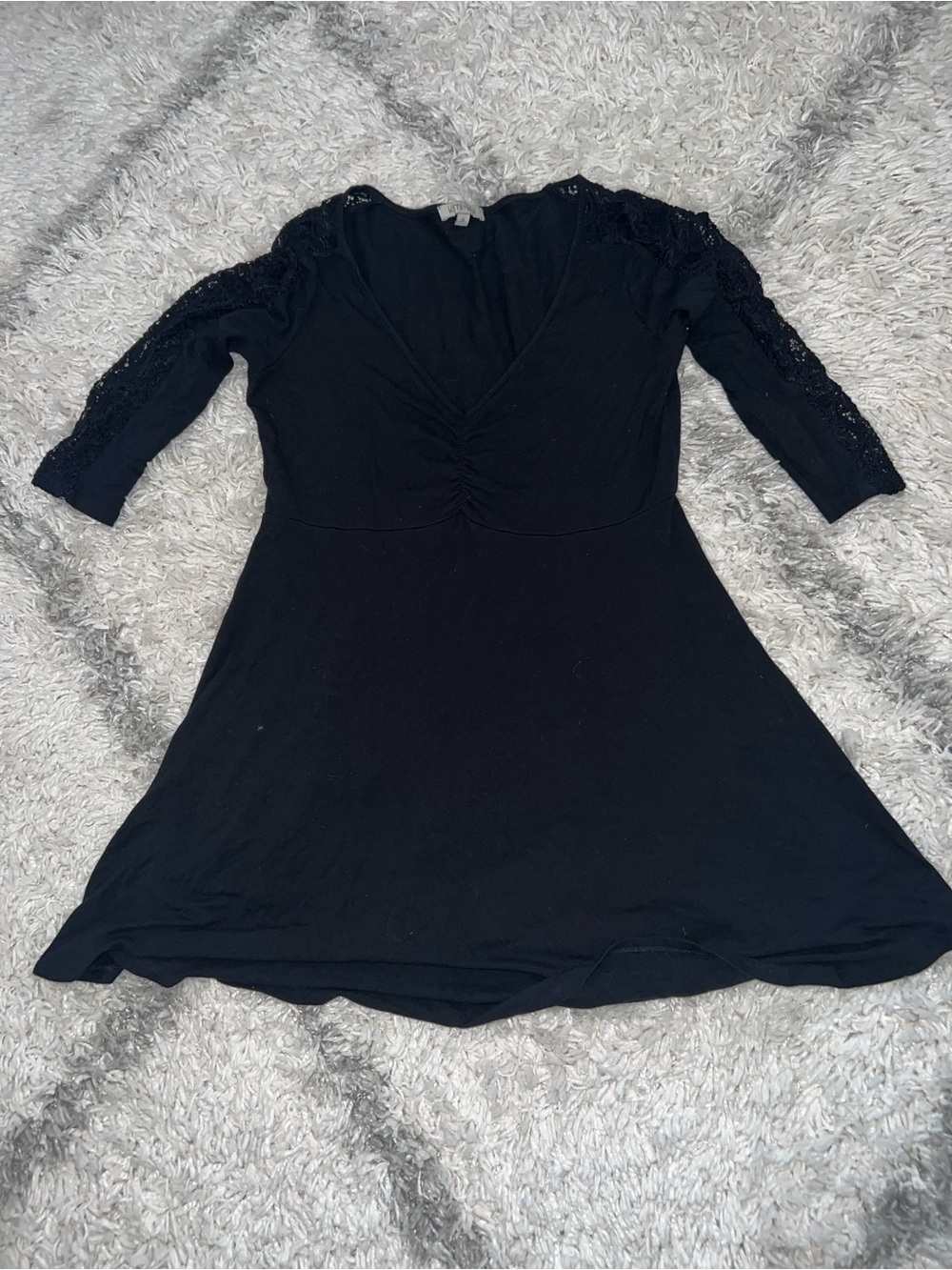 Black Lace-Sleeve Women’s Maternity Top
